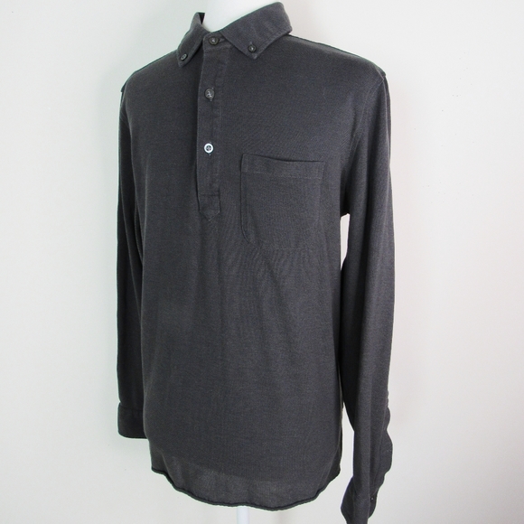 BONOBOS Charcoal Henley Shirt Size M - Picture 4 of 7